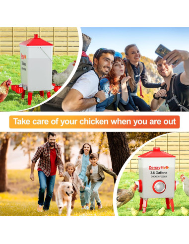 Cubo de Agua Automático ZenxyHoC 3.6 Galones para Pollos