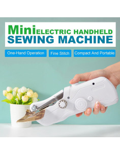 Máquina de Coser de Mano Mini Mejorada para Principiantes - Blanca 2