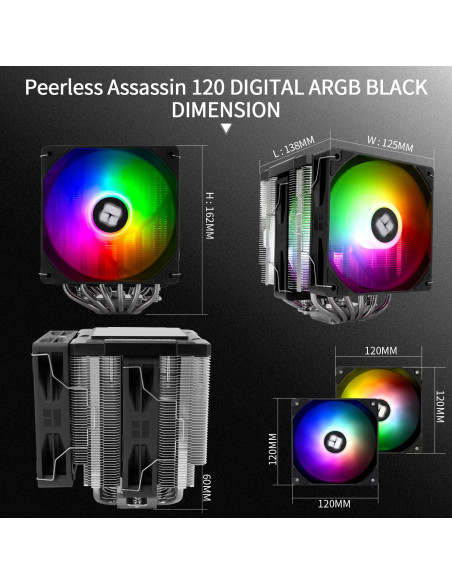 Enfriador de CPU Thermalright Peerless Assassin 120 ARGB Negro