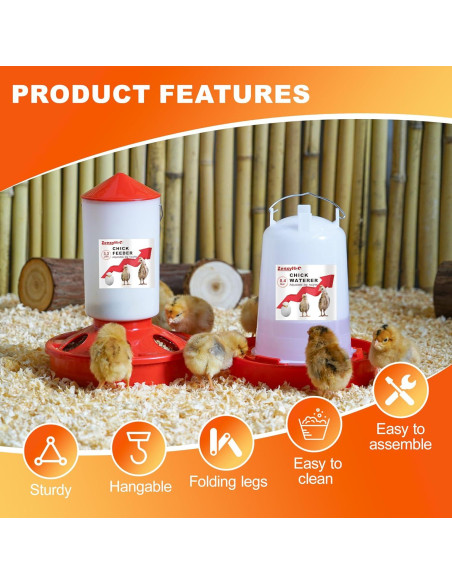 Juego Comedero y Bebedero Ajustable ZenxyHoC 0.4 Gal Rojo