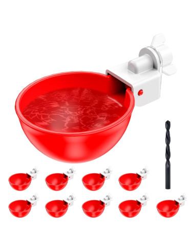 Tazas de Agua Automáticas para Pollos ZenxyHoC - Paquete de 10