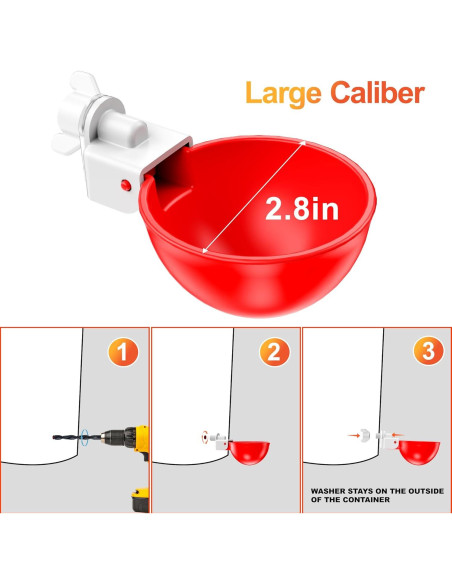 Tazas de Agua Automáticas para Pollos ZenxyHoC - Paquete de 10