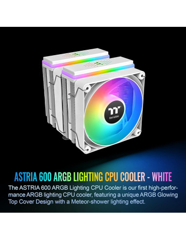Enfriador de CPU Thermaltake ASTRIA 600 ARGB Blanco 265W TDP