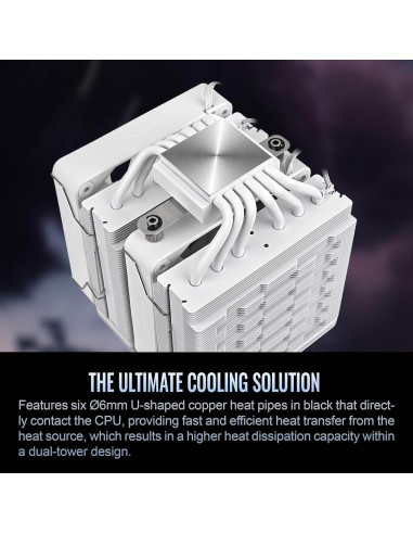 Enfriador de CPU Thermaltake ASTRIA 600 ARGB Blanco 265W TDP