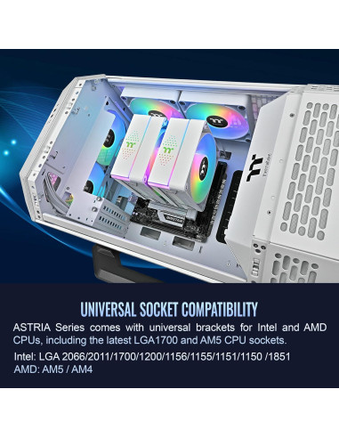Enfriador de CPU Thermaltake ASTRIA 600 ARGB Blanco 265W TDP