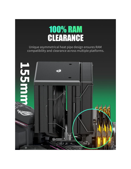 Enfriador de CPU upHere UE2K6 Doble Torre 120mm Negro