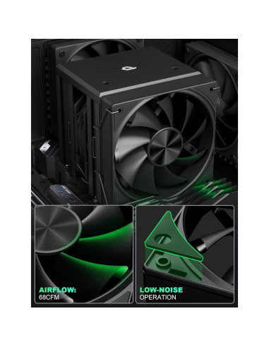 Enfriador de CPU upHere UE2K6 Doble Torre 120mm Negro