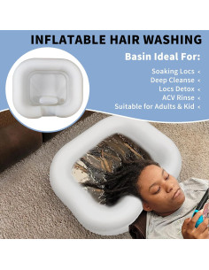 Bañera de Champú Inflable GSengGoung 61x51 cm - Blanco Crema 2