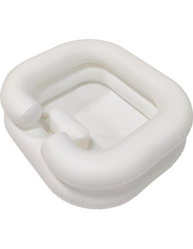 Bañera de Champú Inflable GSengGoung 61x51 cm - Blanco Crema