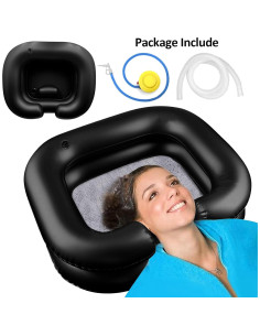 Basin de Lavado de Cabello Inflable BIRDDIE Negro 58x52x19cm 2
