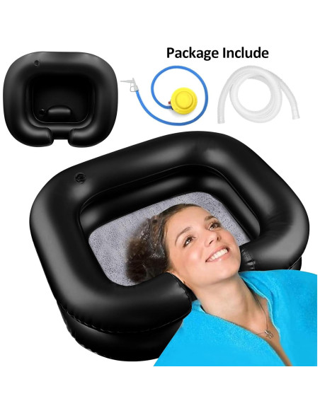 Basin de Lavado de Cabello Inflable BIRDDIE Negro 58x52x19cm