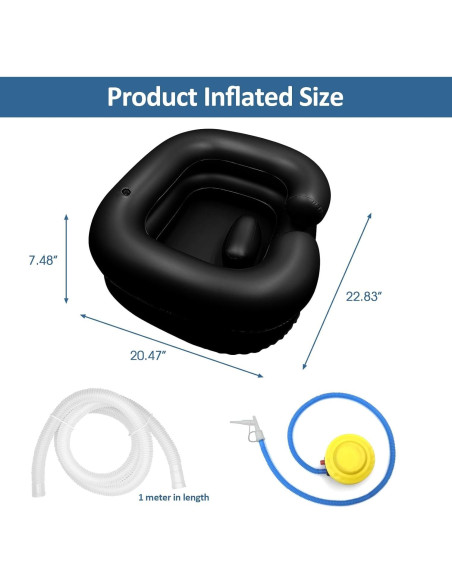 Basin de Lavado de Cabello Inflable BIRDDIE Negro 58x52x19cm