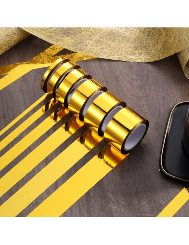 Cinta Metálica Autoadhesiva Colarr 6 Rollos Oro 20.12m
