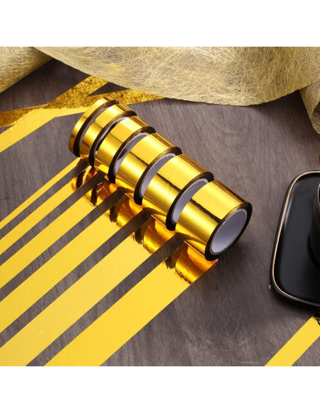 Cinta Metálica Autoadhesiva Colarr 6 Rollos Oro 20.12m