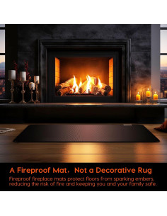 Alfombra a prueba de fuego Viesembo 101.6x61 cm antideslizante 2