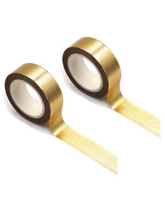Cinta Washi Dorada 1.5cm x 10m - 2 Rollos para Manualidades