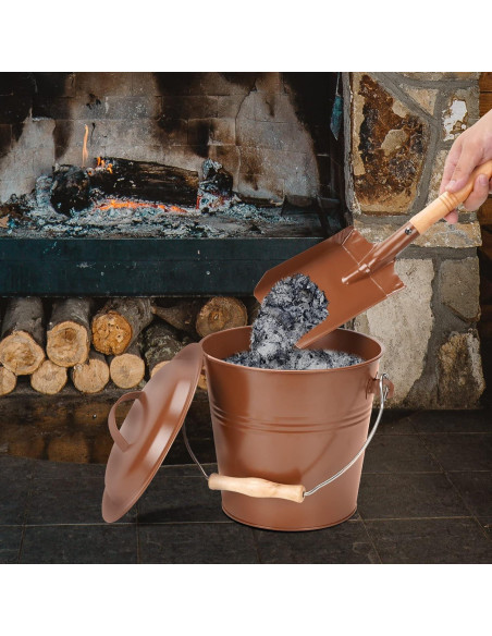 Cubo de Cenizas con Tapa MYFIREPLACEDIRECT 5.68L Metal