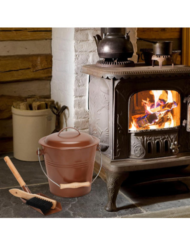 Cubo de Cenizas con Tapa MYFIREPLACEDIRECT 5.68L Metal