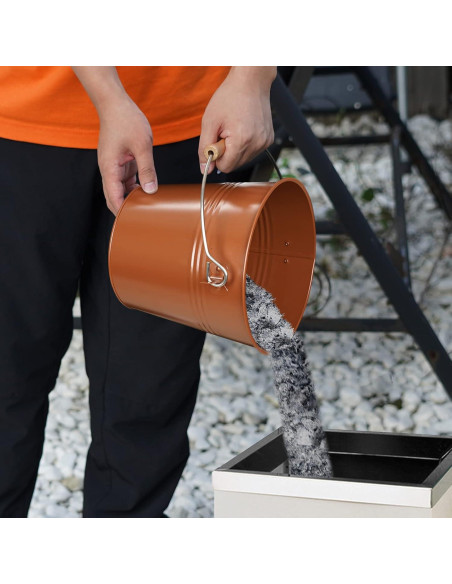 Cubo de Cenizas con Tapa MYFIREPLACEDIRECT 5.68L Metal