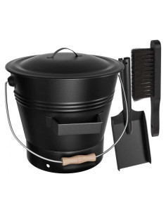 Cubo de Ceniza de Metal AMAGABELI 9.84L con Tapa y Herramientas