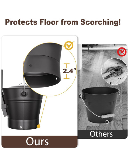 Cubo de Ceniza de Metal AMAGABELI 9.84L con Tapa y Herramientas