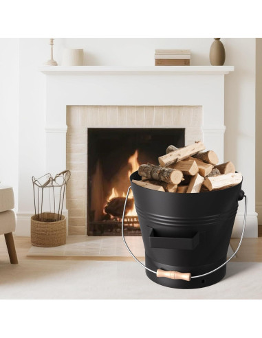 Cubo de Ceniza de Metal AMAGABELI 9.84L con Tapa y Herramientas