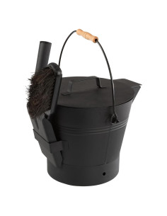 Cubo de Ceniza con Tapa Pure Garden - 7.99 Litros, Negro