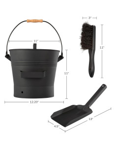 Cubo de Ceniza con Tapa Pure Garden - 7.99 Litros, Negro 2