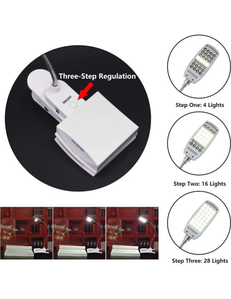 Luz de Atril Musical Immiper MM168-WT LED USB Batería