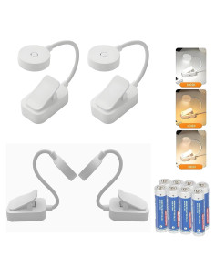 Paquete de 4 luces de lectura Darlur con clip y brillo ajustable