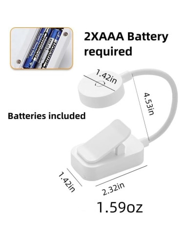 Paquete de 4 luces de lectura Darlur con clip y brillo ajustable