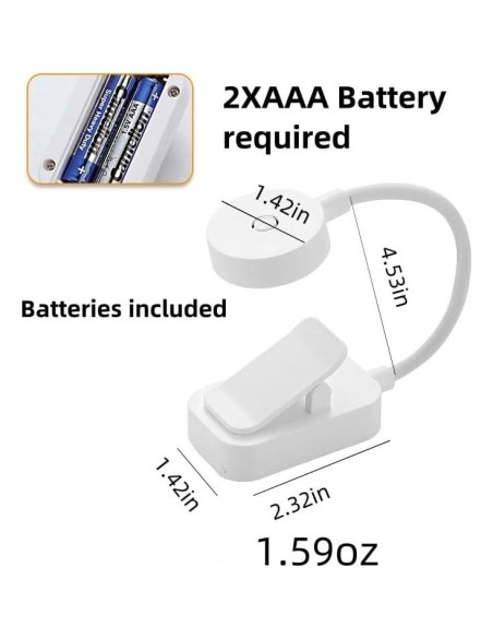 Paquete de 4 luces de lectura Darlur con clip y brillo ajustable