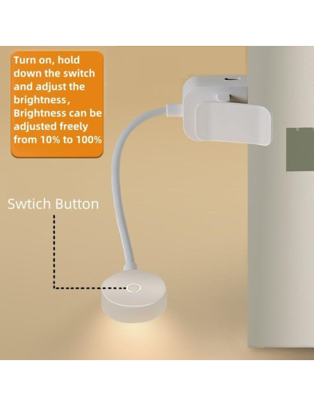 Paquete de 4 luces de lectura Darlur con clip y brillo ajustable