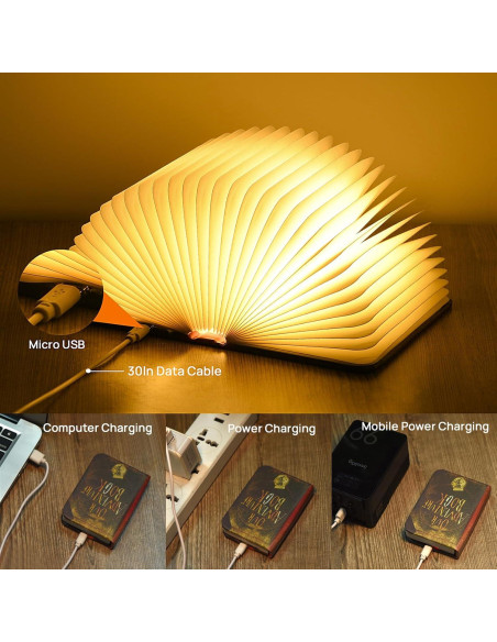 Lámpara de Libro Plegable LED Que Comience la Aventura 10x8cm