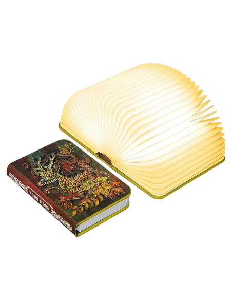 Lámpara de Libro 3D Ciervo Vintage Recargable USB LED