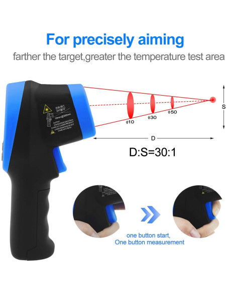 Termómetro Infrarrojo AOPUTTRIVER AP-2732 -50C a 1500C