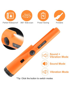 Detector de Metales Dmyond Pinpointer Naranja a Prueba de Agua 2
