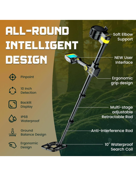 Detector de Metales OKESAM GT1000 Inalámbrico IP68 10"