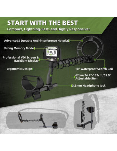 Detector de Metales GreenRex REX-8 Profesional Impermeable 2.77 kg 2