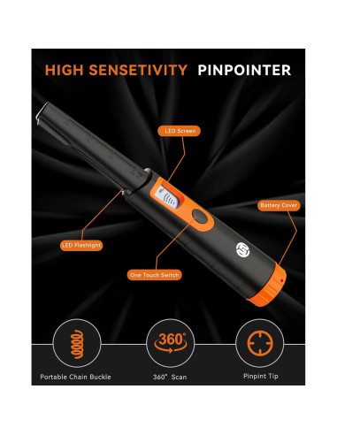 Detector de Metales SUNPOW OT-MD08 Impermeable 360 LCD