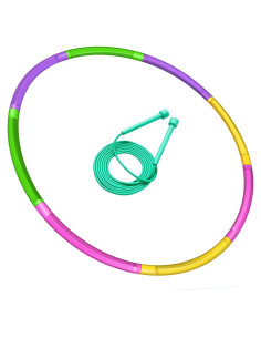 Aro de Ejercicio WEOKLL Desmontable y Cuerda de Saltar Ajustable