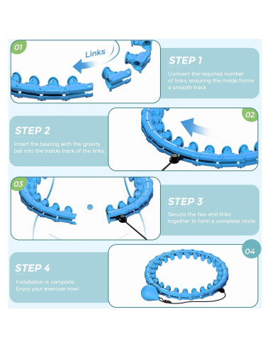 Aro de Hula Ponderado Argvsde A02 Ajustable 27 Nudos