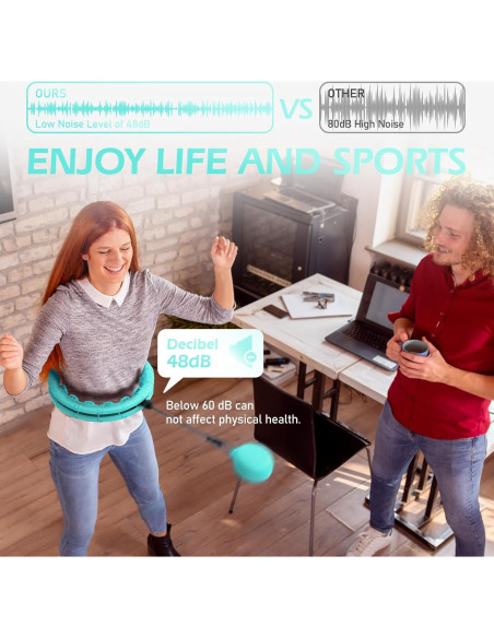 Aro de Hula Ponderado JLoibao D5-US 142-168 cm para Fitness