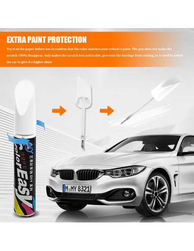 Pintura de Retoque para Coches QZTYTY 1ml Blanco - Reparación Rápida
