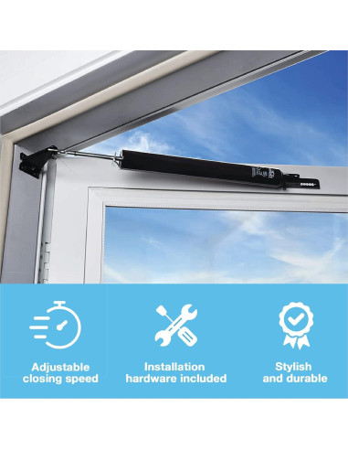 Cierre de Puerta Neumático Wright V920BL 32cm Negro