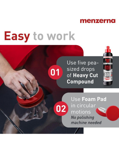 Kit de Eliminación de Arañazos Menzerna HCC 400 con Almohadilla 8,89 cm