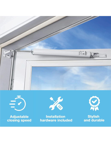 Cierre de puerta neumático Productos Wright 32 cm blanco