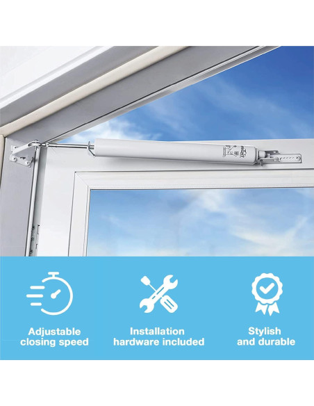 Cierre de puerta neumático Productos Wright 32 cm blanco