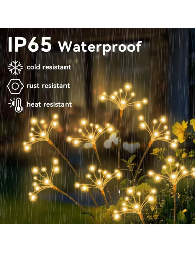 Luces de Jardín Solares JJGoo 2 Paquete Impermeables 76cm