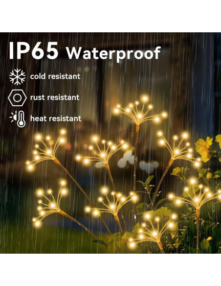 Luces de Jardín Solares JJGoo 2 Paquete Impermeables 76cm